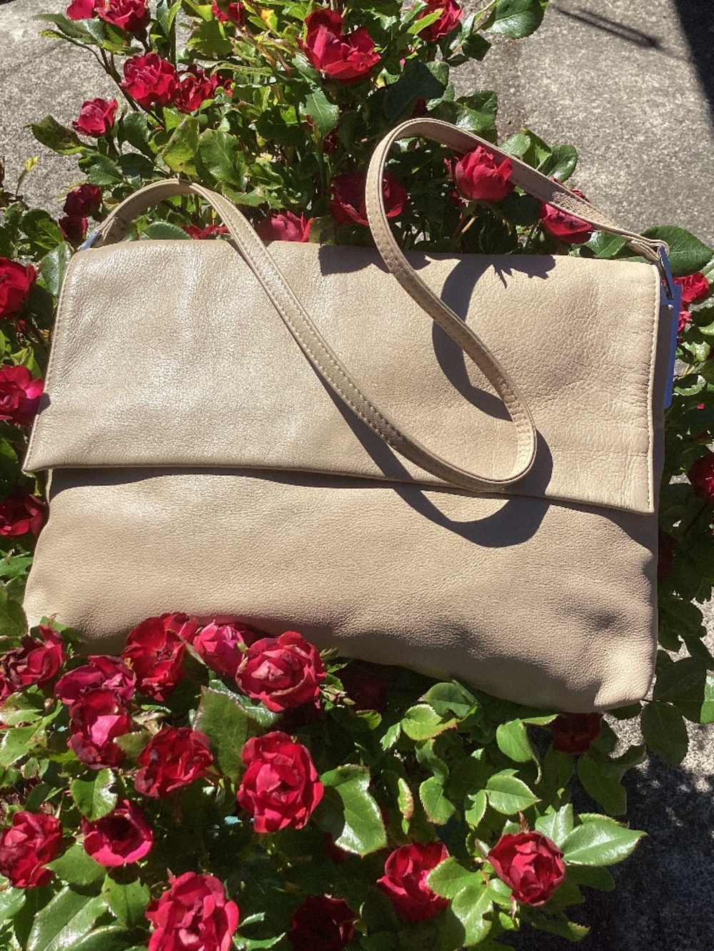 Beautiful CK Calvin Klein Buttery Soft Leather Top Flap Shoulder Handbag🦋